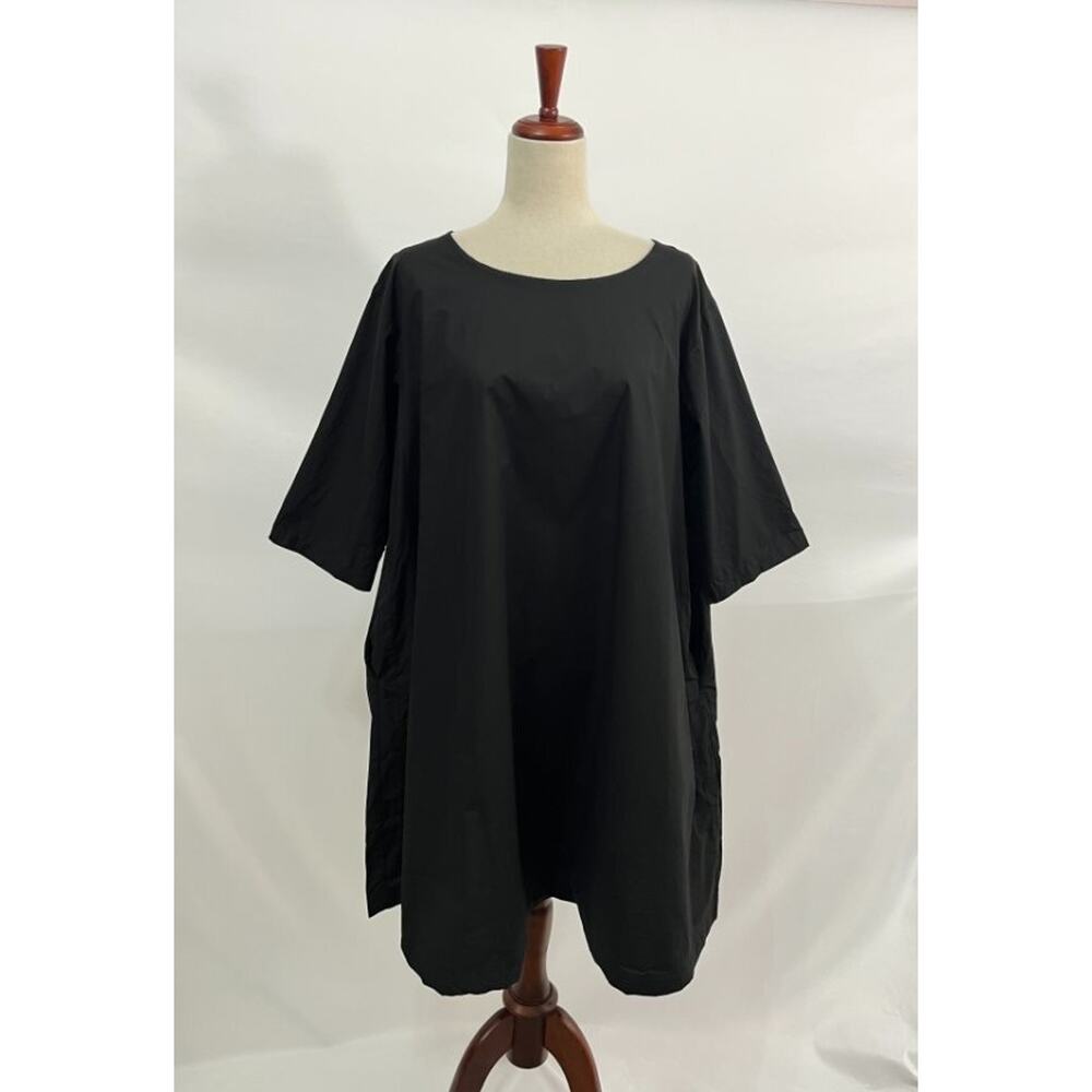MANUELLE GUIBAL Sz 2 M Black Cotton Poplin Dress